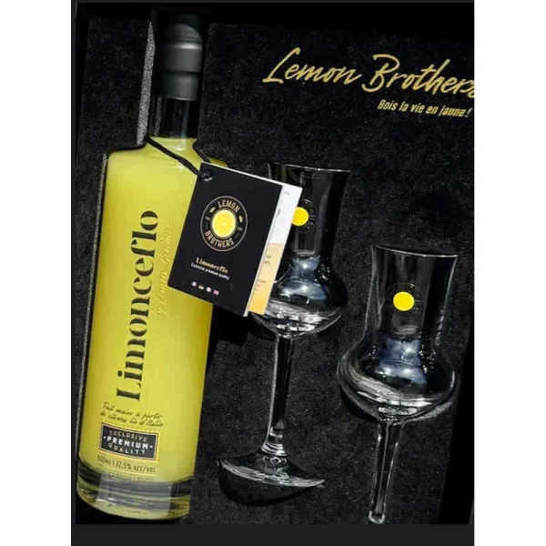 Limoceflo Coffret 1 Bout Avec 2 VerresLemon Brothers  50 CL